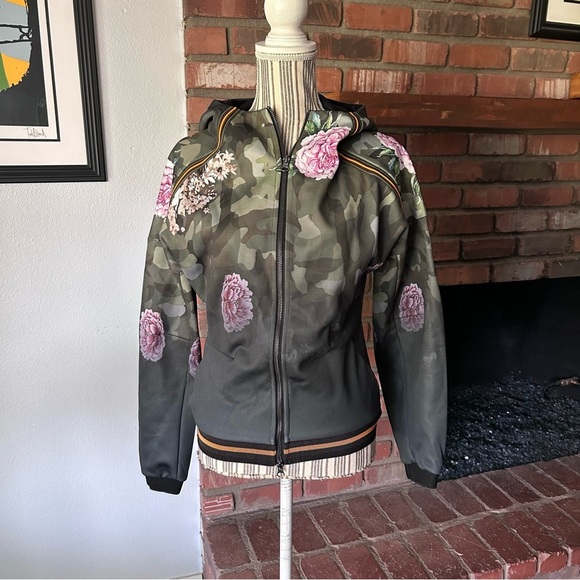 Desigual Angee Floral Hooded Zip Up Sweatshirt Sz XS - Picture 5 of 12